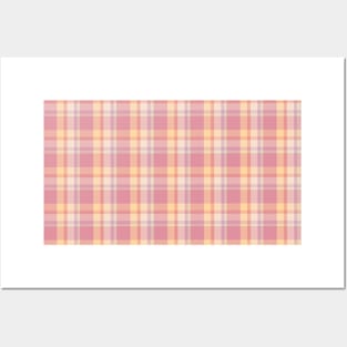 Pale Pinks and Orange Plaid Repeat 5748 Posters and Art